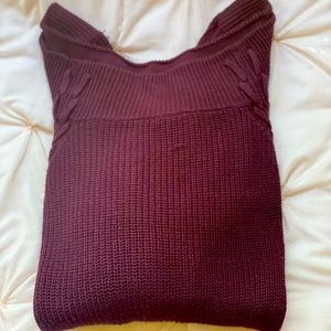 Purple , Off the Shoulder Sweater